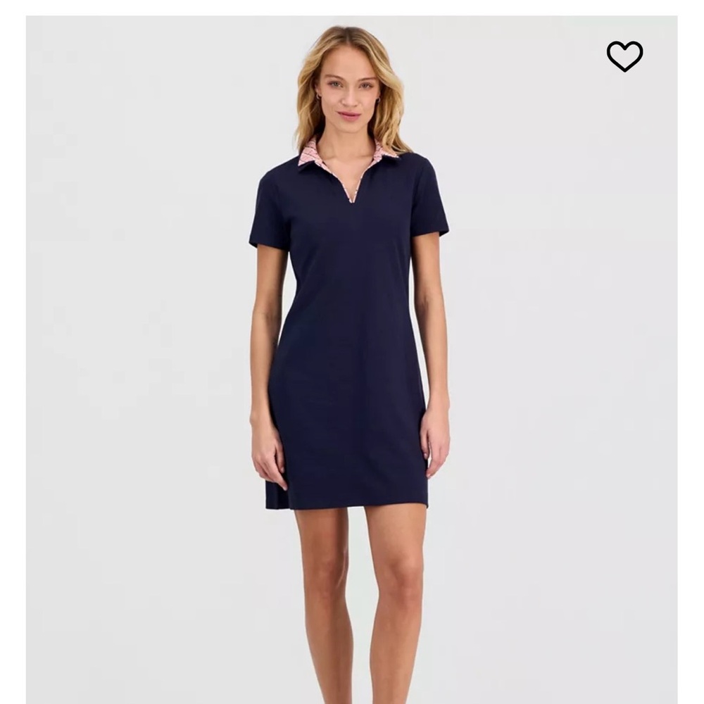 Nautica Polo Shirt Dress with Pink Collar NWT